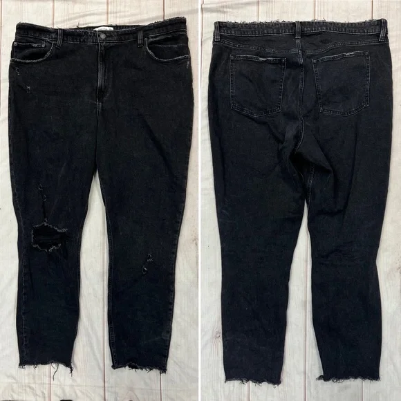 NWOT Abercrombie & Fitch The Skinny High Rise Curve Love Black 34/18 Long Jeans - Picture 2 of 8